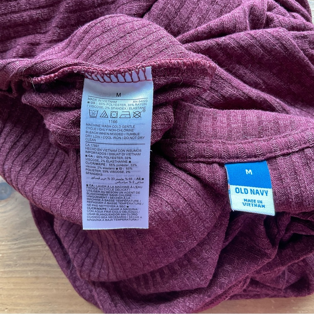 Old Navy Dark Red Ribbed Maxi Dress